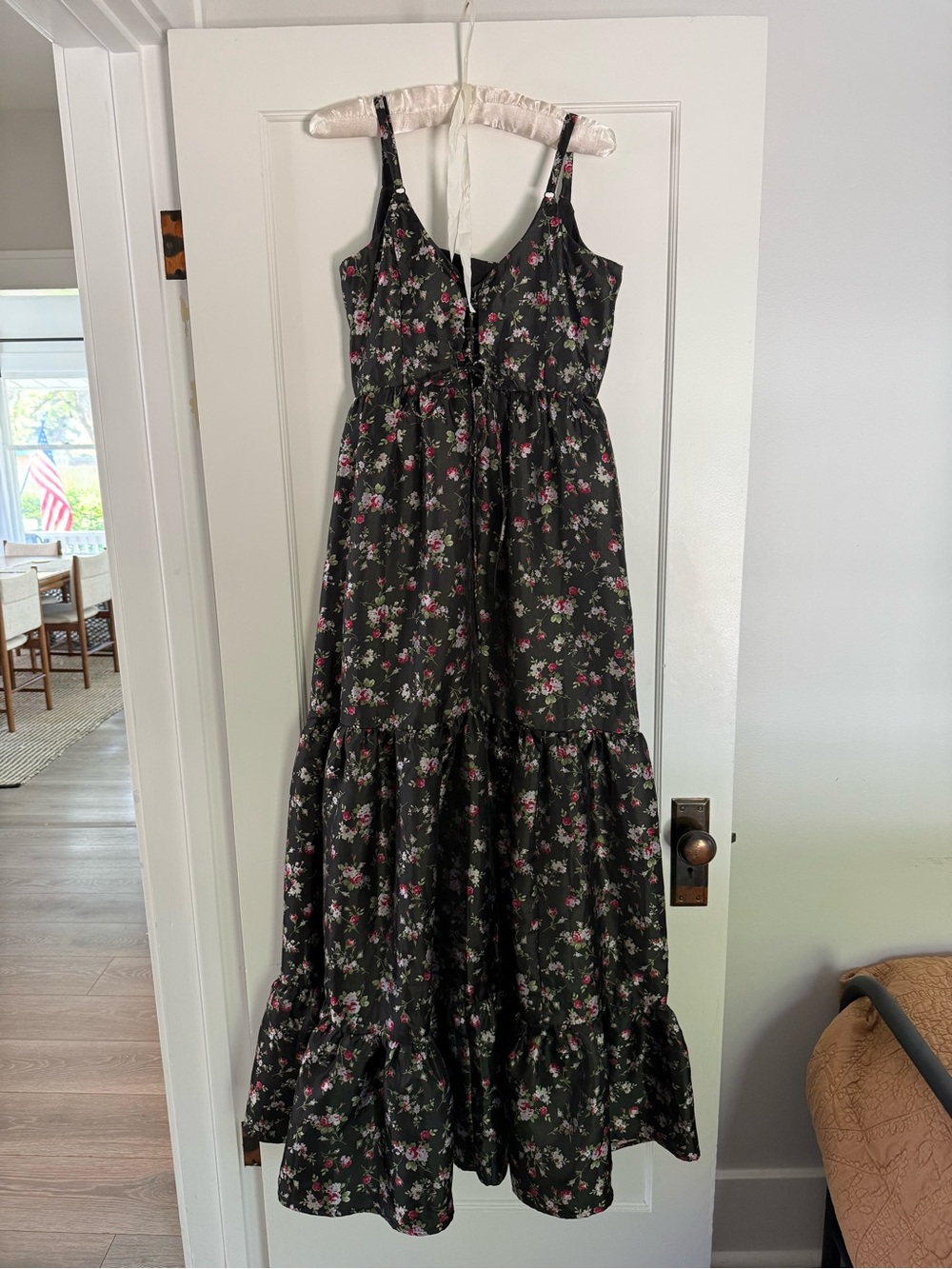 Lulu’s Avalie Black Floral Tiered Bustier Maxi Dress - Picture 6 of 6